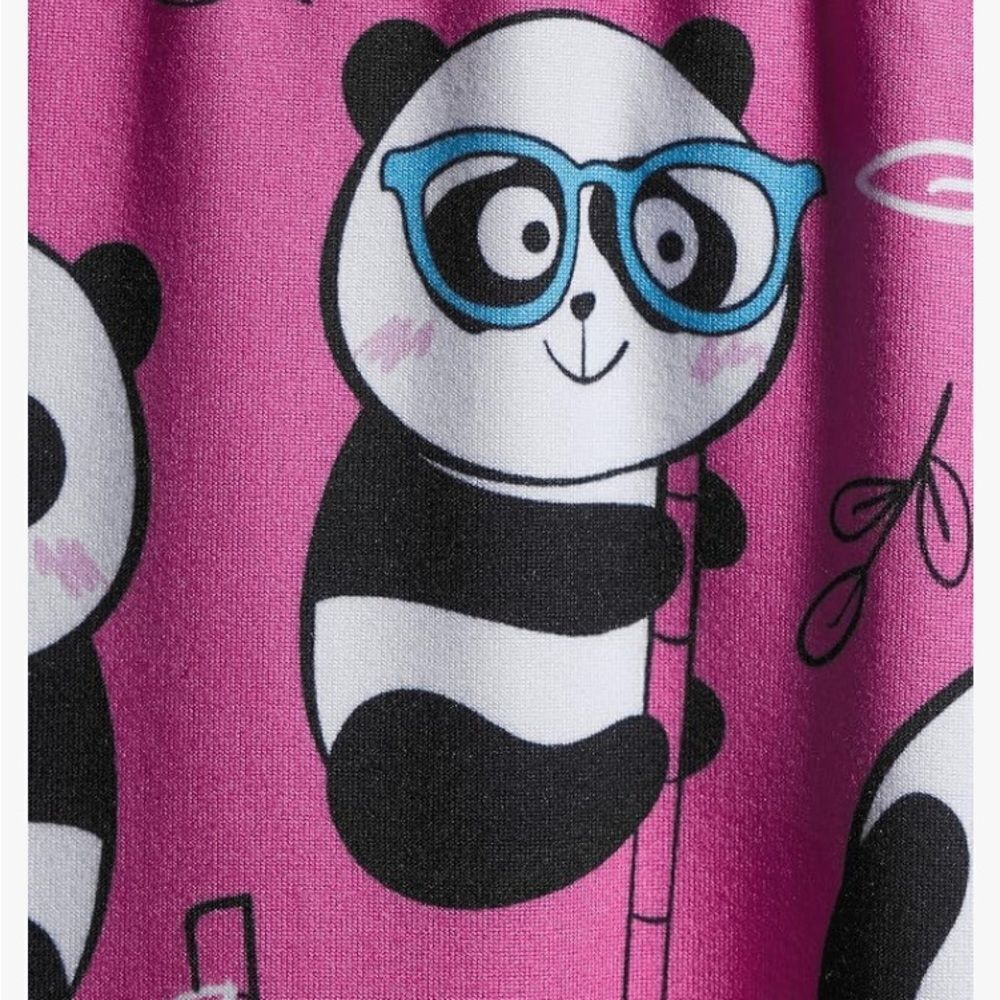 Briefly Stated Pink Panda Print Women's Pants Size Medium (8-10)